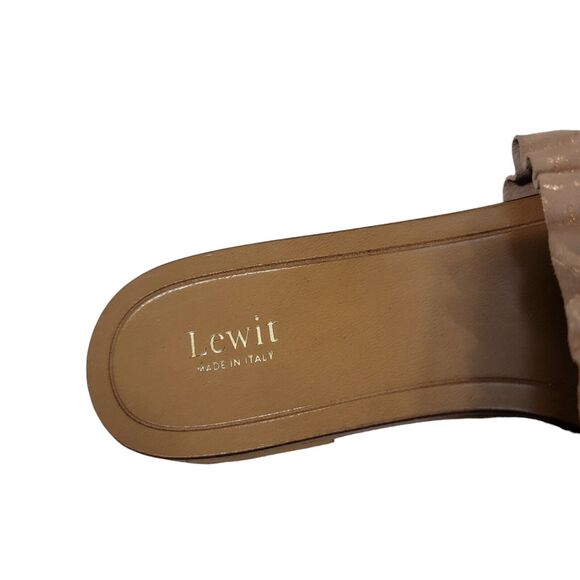 Lewit Sandals Womans 36.5 Pink Blush Shimmer Cassandra Ruffle Slip On - Picture 3 of 4